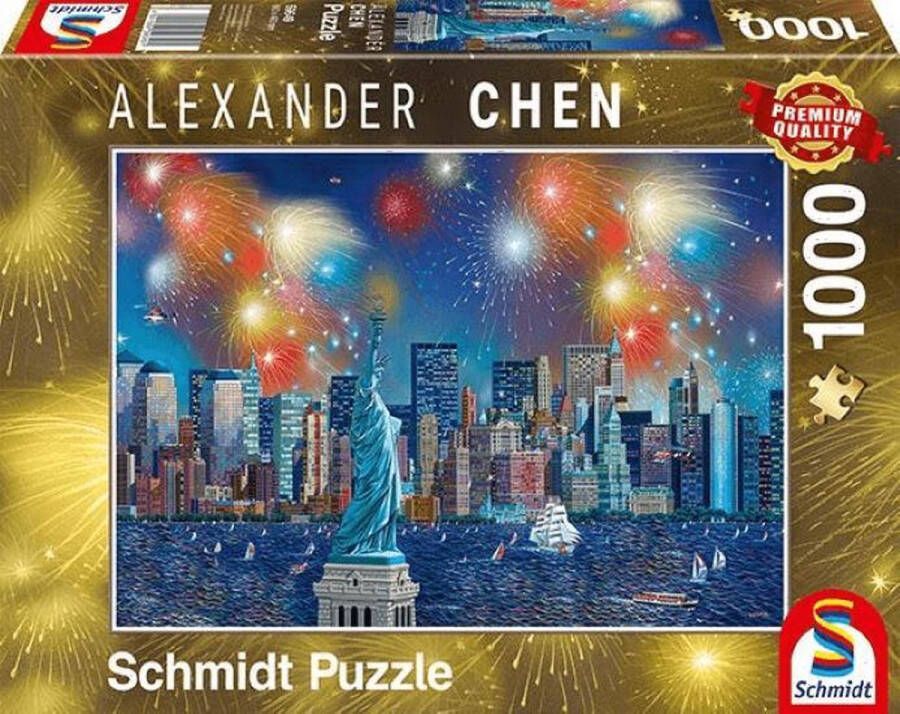 Schmidt -Vuurwerk bij het Vrijheidsbeeld(1000) Puzzel