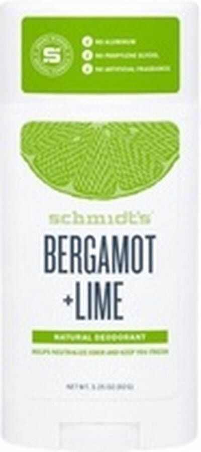 Schmidt's Naturals Schmidt's Bergamot + Lime Natural Deodorant Stick 75 g