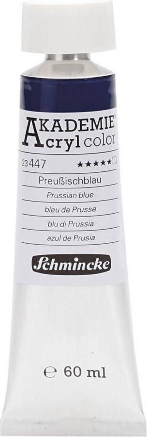 Schmincke AKADEMIE Acryl color prussian blue (447) semi-transparant 60 ml 1 fles