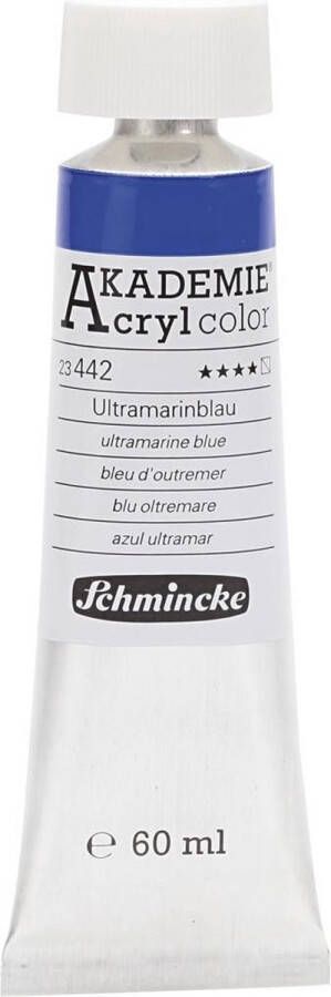 Schmincke AKADEMIE Acryl color ultramarine blue (442) semi-transparant 60 ml 1 fles