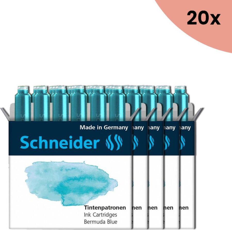 Schneider 20x Inktpatronen pastel Bermuda Blauw doos 6st