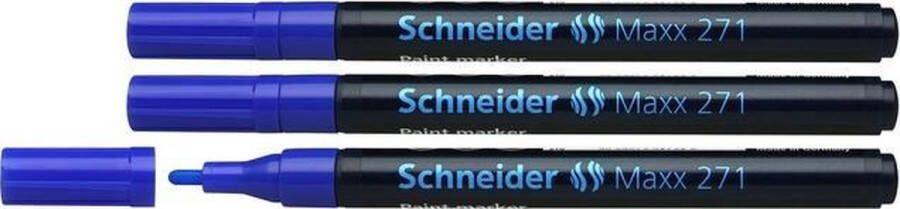 Schneider Schrijfwaren Schneider lakmarker Maxx 271 1-2 mm blauw 3 stuks S-127103-3