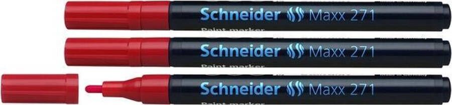 Schneider Schrijfwaren Schneider lakmarker Maxx 271 1-2 mm rood 3 stuks S-127102-3