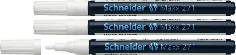 Schneider Schrijfwaren Schneider lakmarker Maxx 271 1-2 mm wit 3 stuks S-127149-3