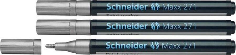 Schneider Schrijfwaren Schneider lakmarker Maxx 271 1-2 mm zilver 3 stuks S-127154-3