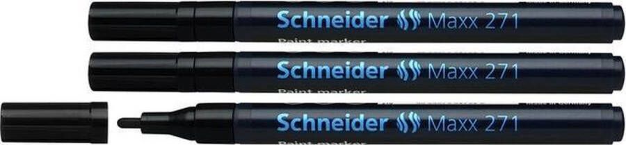 Schneider Schrijfwaren Schneider lakmarker Maxx 271 1-2 mm zwart 3 stuks S-127101-3