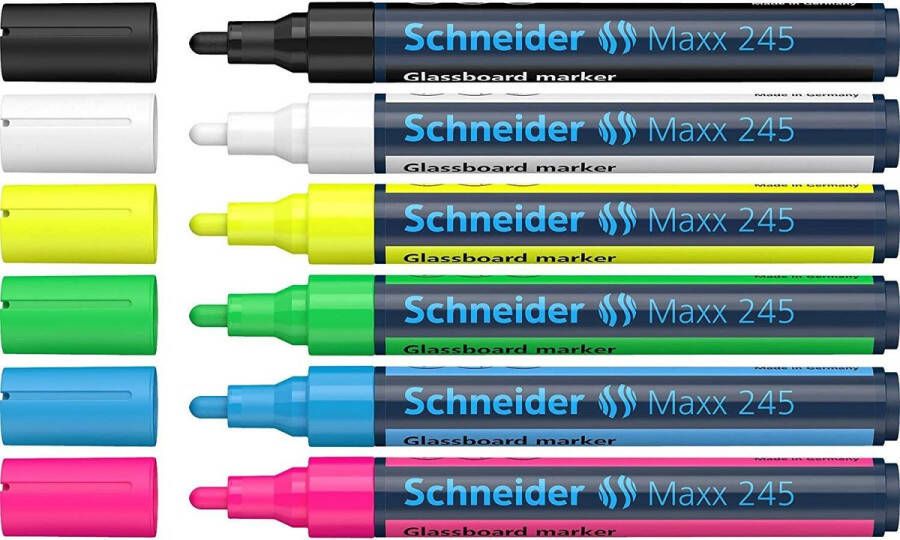 Schneider Schrijfwaren Schneider glasbordmarker Maxx 245 6 stuks assorti glasboard marker glasbord marker glasbord stiften S-124596