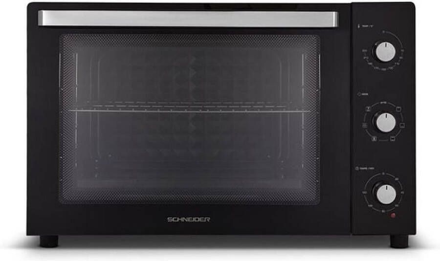 Schneider SCEO22100MB Elektrische oven 100L Multifunctioneel Timer 2800W Dubbele glasdeur Zwart