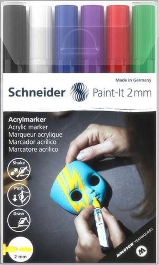 Schneider Schrijfwaren Schneider acrylmarker Paint-it 310 2mm etui 6 stuks S-120195