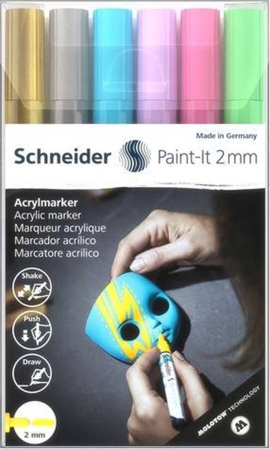 Schneider Schrijfwaren Schneider acrylmarker Paint-it 310 2mm etui 6 stuks S-120196