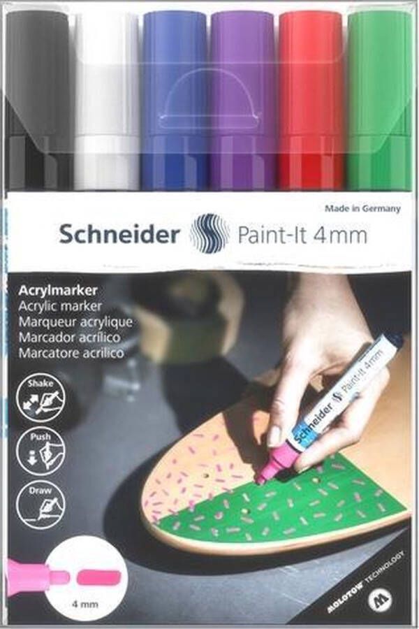 Schneider Schrijfwaren Schneider acrylmarker Paint-it 320 4mm etui 6 stuks S-120295
