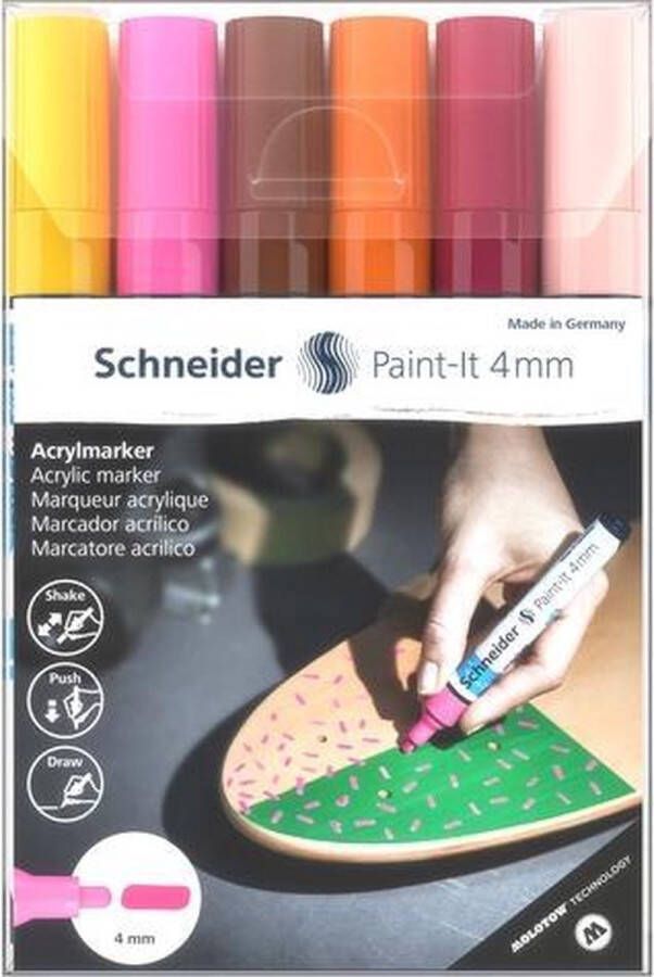 Schneider Schrijfwaren Schneider acrylmarker Paint-it 320 4mm etui 6 stuks S-120297