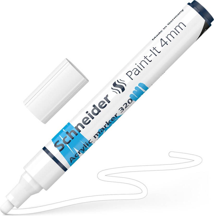 Schneider Schrijfwaren Schneider acrylmarker Paint-it 320 4mm wit acrylstiften S-120249