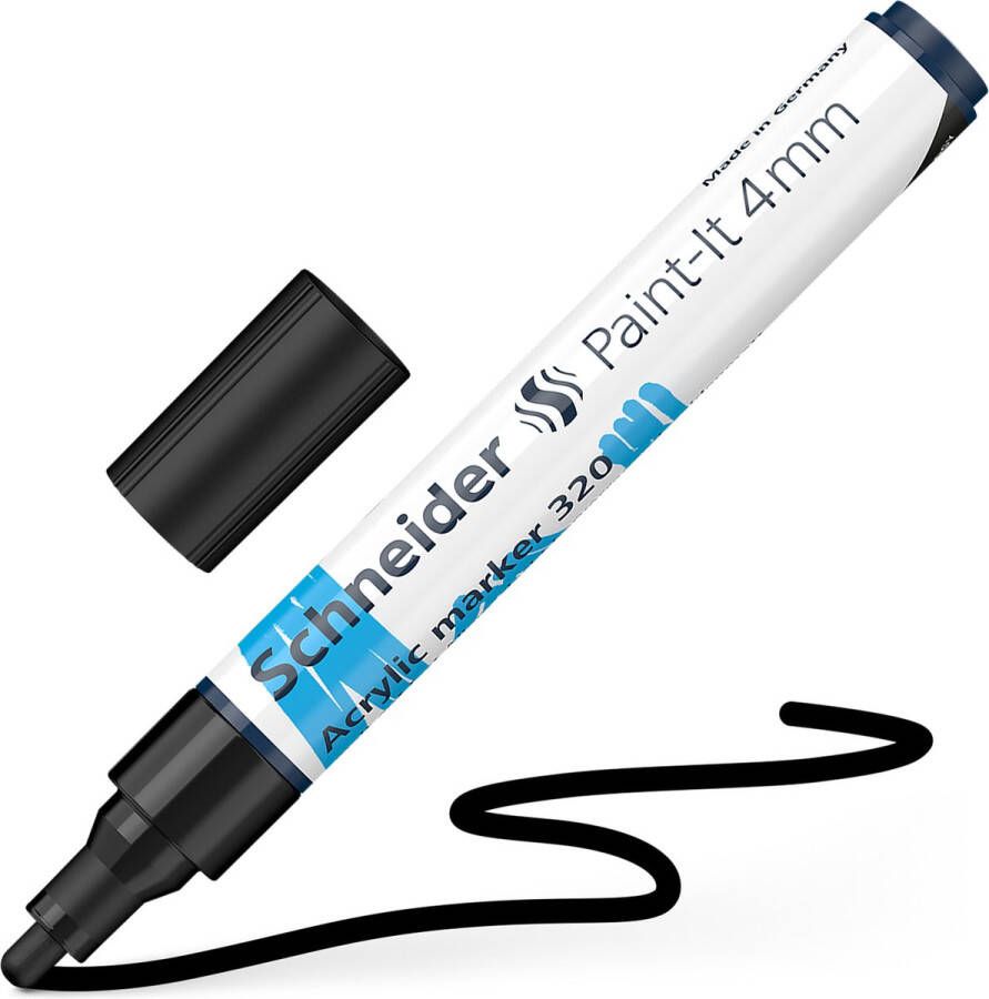 Schneider Schrijfwaren Schneider acrylmarker Paint-it 320 4mm zwart S-120201