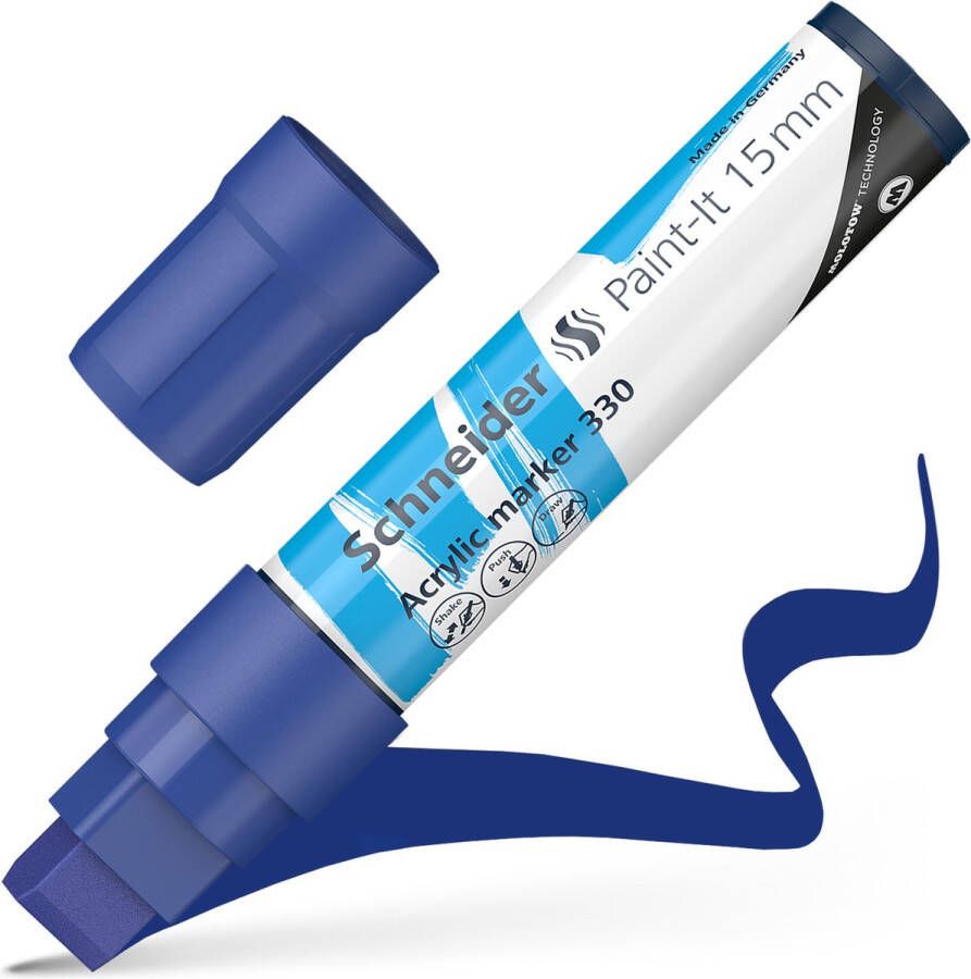 Schneider Schrijfwaren Schneider acrylmarker Paint-it 330 15mm blauw acrylstiften S-120303