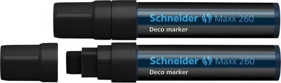 Schneider Schrijfwaren krijtmarker Schneider Maxx 260 zwart. Set á 2x S-126001-2