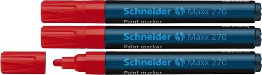 Schneider Schrijfwaren Schneider lakmarker Maxx 270 1-3 mm rood 3 stuks S-127002-3