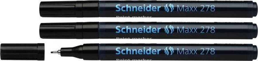 Schneider Schrijfwaren Schneider lakmarker Maxx 278 0 8 mm zwart 3 stuks S-127801-3