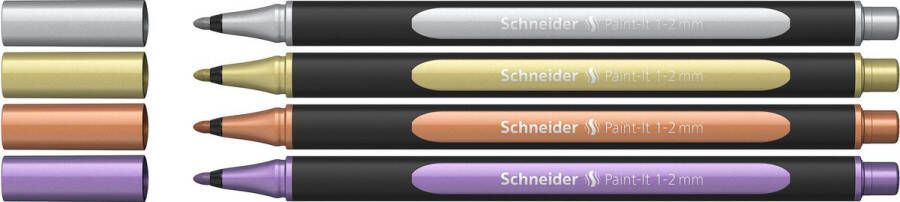 Schneider Schrijfwaren Schneider Paint-it 020- Metallic liner 1-2mm 4st. etui S-ML02011501