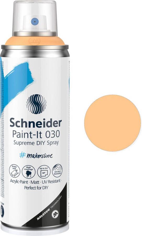 Schneider Schrijfwaren Schneider spuitbus verf Paint-it 030 DIY spuitverf acrylverf 200ml abrikoos pastel S-ML03052100