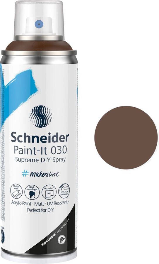 Schneider Schrijfwaren Schneider spuitbus verf Paint-it 030 DIY spuitverf acrylverf 200ml bruin S-ML03050083