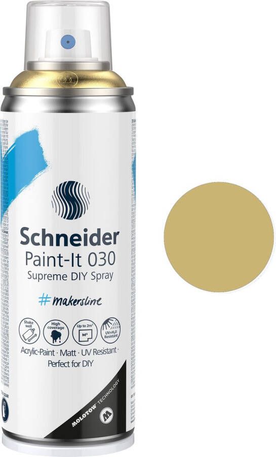 Schneider Schrijfwaren Schneider spuitbus verf Paint-it 030 DIY spuitverf acrylverf 200ml goud metallic S-ML03051066