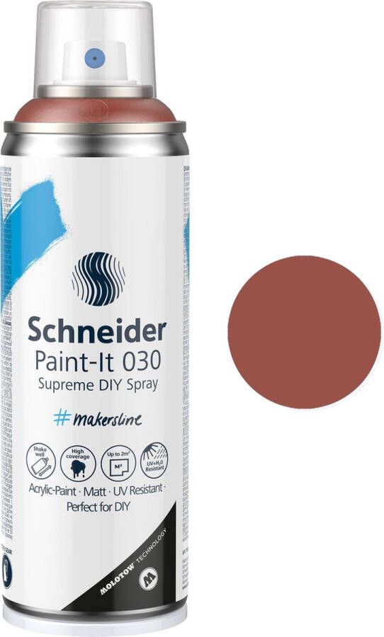 Schneider Schrijfwaren Schneider spuitbus verf Paint-it 030 DIY spuitverf acrylverf 200ml koper metallic S-ML03051102