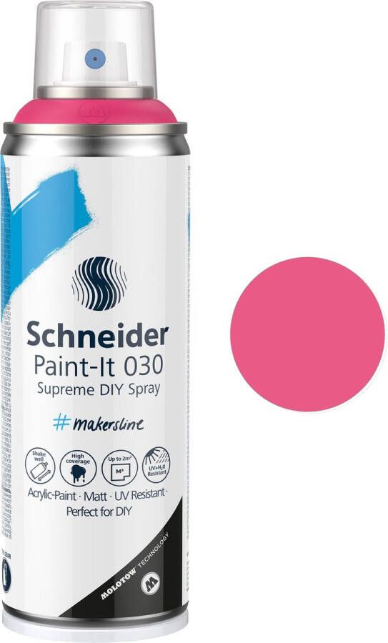 Schneider Schrijfwaren Schneider spuitbus verf Paint-it 030 DIY spuitverf acrylverf 200ml magenta S-ML03050136