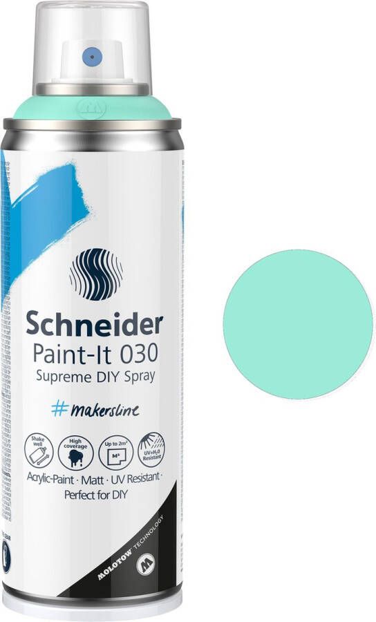 Schneider Schrijfwaren Schneider spuitbus verf Paint-it 030 DIY spuitverf acrylverf 200ml mint pastel S-ML03052040