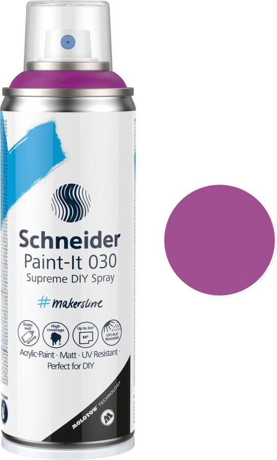 Schneider Schrijfwaren Schneider spuitbus verf Paint-it 030 DIY spuitverf acrylverf 200ml paars S-ML03050143