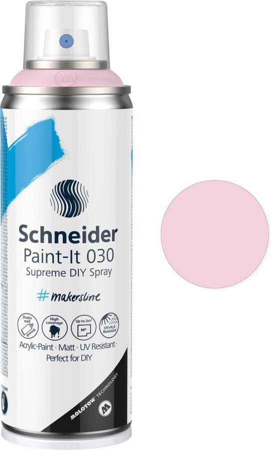 Schneider Schrijfwaren Schneider spuitbus verf Paint-it 030 DIY spuitverf acrylverf 200ml roze pastel S-ML03052121