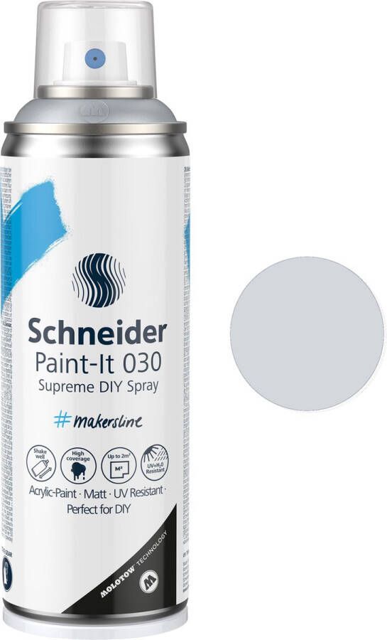 Schneider Schrijfwaren Schneider spuitbus verf Paint-it 030 DIY spuitverf acrylverf 200ml zilver metallic S-ML03051007