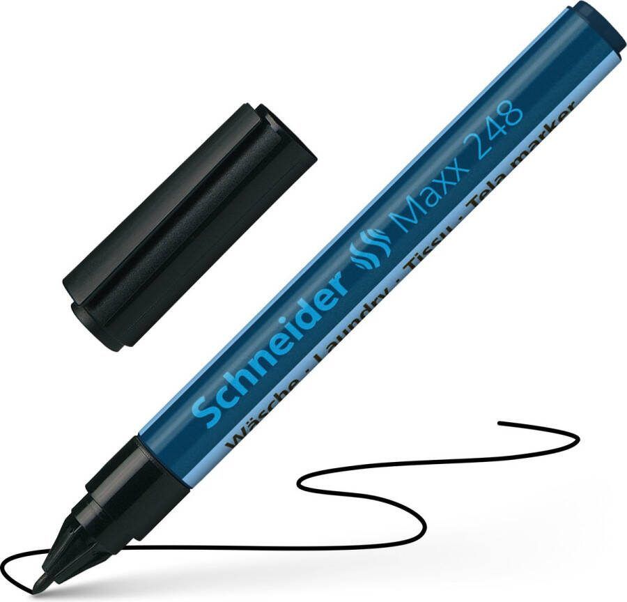 Schneider Schrijfwaren Schneider wasmerkstift Maxx 248 1 0mm zwart textielstift S-72481