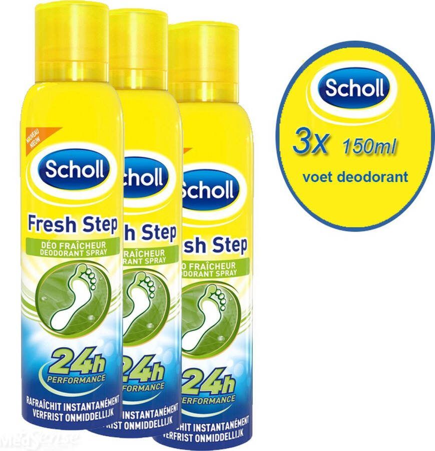 Scholl Fresh Step Voetspray Voet deodorant 150 ml x3