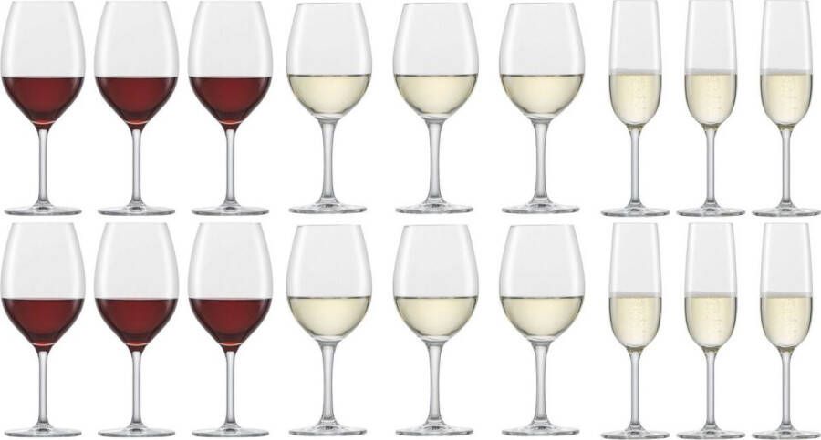Schott Zwiesel Wijnglazenset Banquet (Rode wijnglazen & Witte Wijnglazen & Champagneglazen) 18 delige set