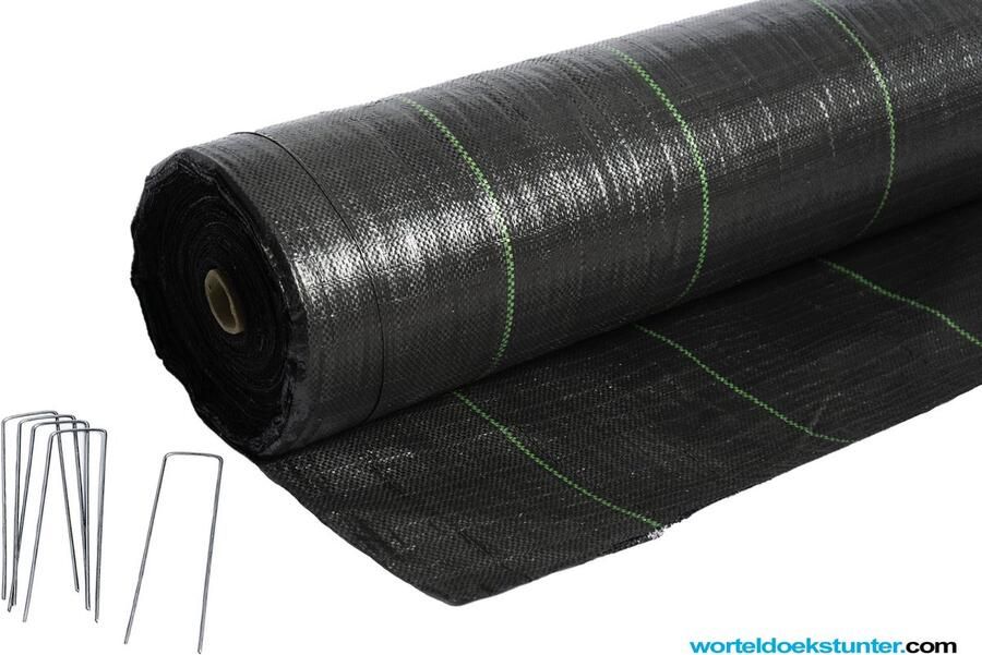 Schreuder E-Commerce Worteldoek 8 00 breed x 15 meter lang + 100 stuks gratis gronddoekpennen totaal 120 M2