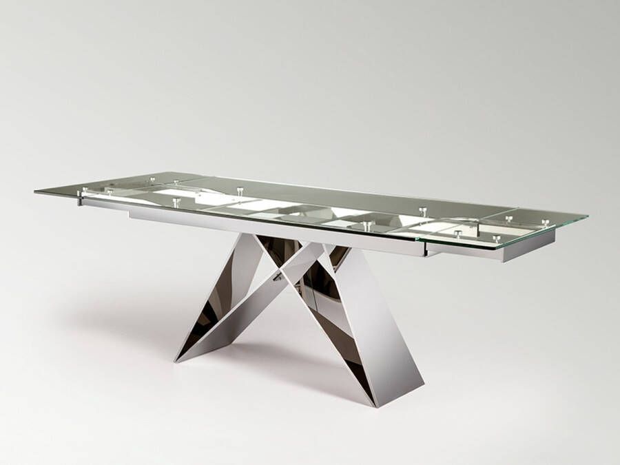Schuller Mika eettafel uitschuifbare design RVS eetkamertafel 160 220 extendable dining table stainless steel