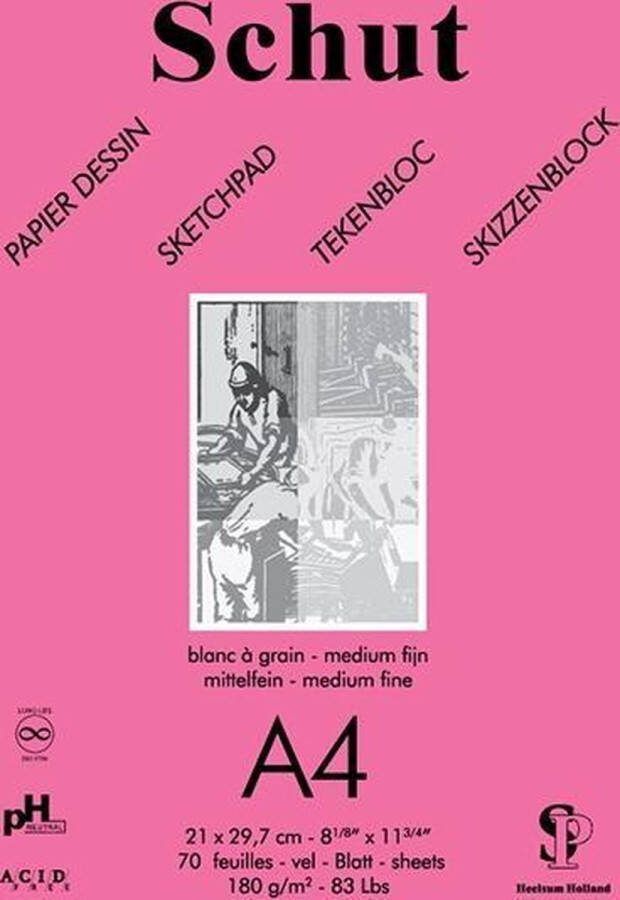 Schut Tekenblok Dessin 180 gram 70 vel Roze A3