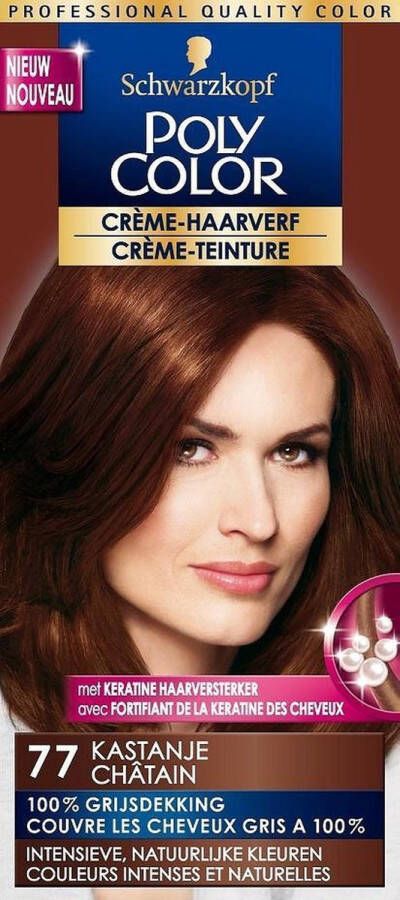 Schwarzkopf 3x Poly Color Haarverf nr. 77 Kastanje