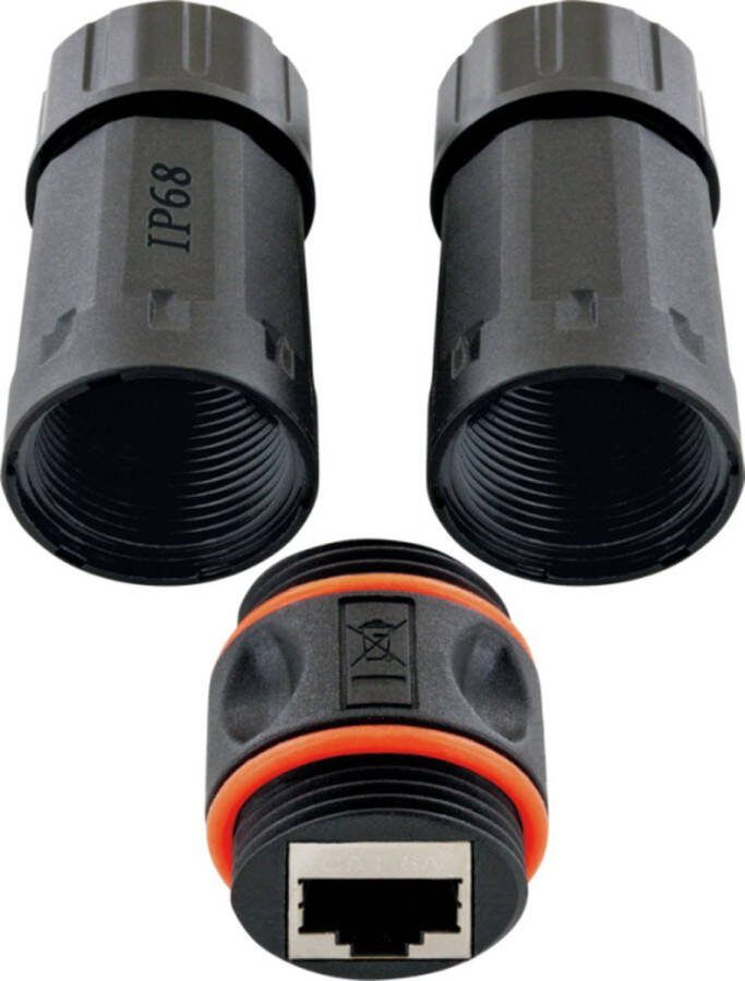 Schwaiger RJ45-koppeling Netwerk Adapter CAT 6A [1x RJ45-bus 8p8c 1x RJ45-bus 8p8c] Zwart