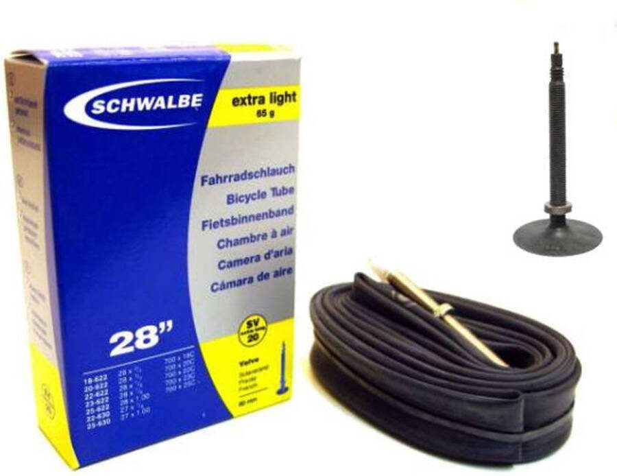 Schwalbe Binnenband SV20 28 inch 27 28 X 0.75 1 inch 18 25-622 630 80 mm Frans Presta Sclaverand Butyl rubber Zwart