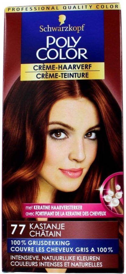 Schwarzkopf 3x Poly Color Haarverf nr. 77 Kastanje