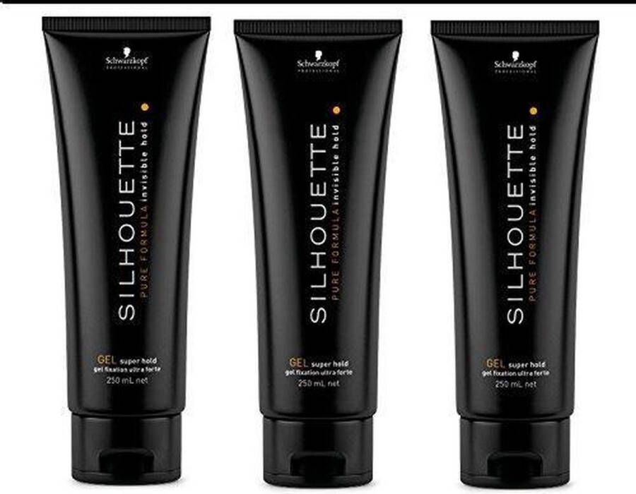 Schwarzkopf 3x Silhouette Super Hold Gel 3x250ml Voordeelverpakking