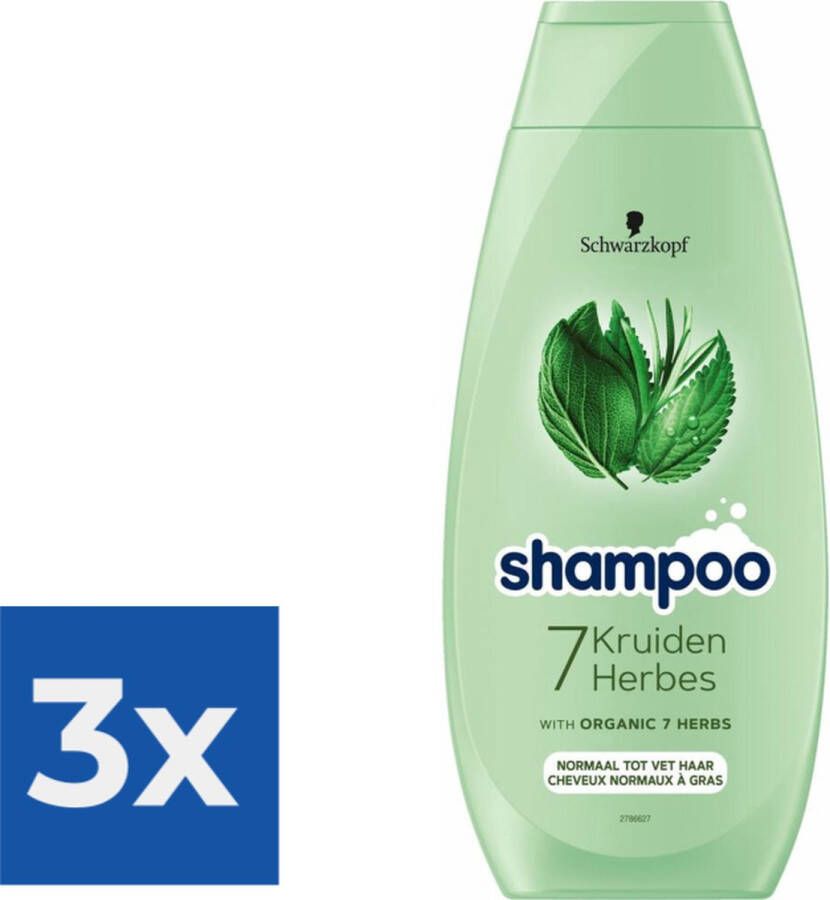 Schwarzkopf 7 Kruiden Shampoo 400 ml Voordeelverpakking 3 stuks