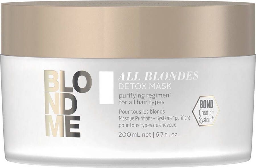 Schwarzkopf BlondMe All Blondes Detox Mask 500ml Haarmasker droog haar Haarmasker beschadigd haar