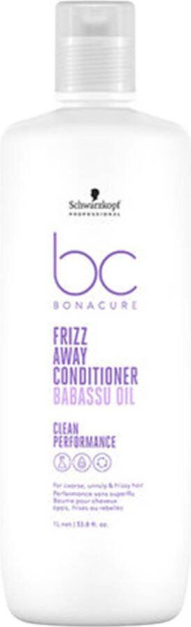 Schwarzkopf Bonacure Frizz Away Conditioner 1000ml Normale shampoo vrouwen Voor Alle haartypes Conditioner voor ieder haartype