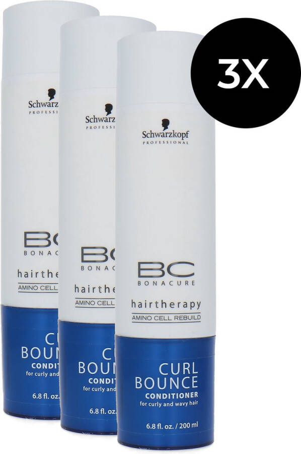 Schwarzkopf Bonacure Hairtherapy Curl Bounce Conditioner 3 x 200 ml