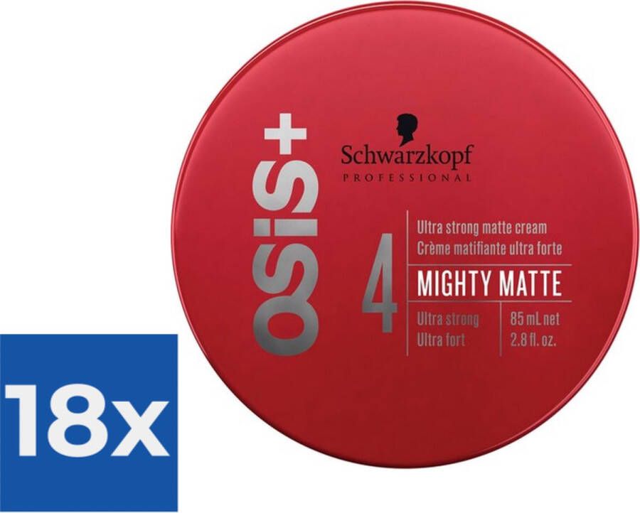 Schwarzkopf Firm Hold Wax Osis+ 4 Mighty Matte (85 ml) Voordeelverpakking 18 stuks