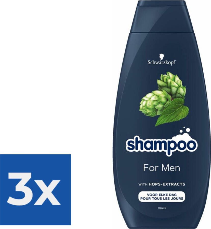 Schwarzkopf For Men Shampoo 400 ml Voordeelverpakking 3 stuks