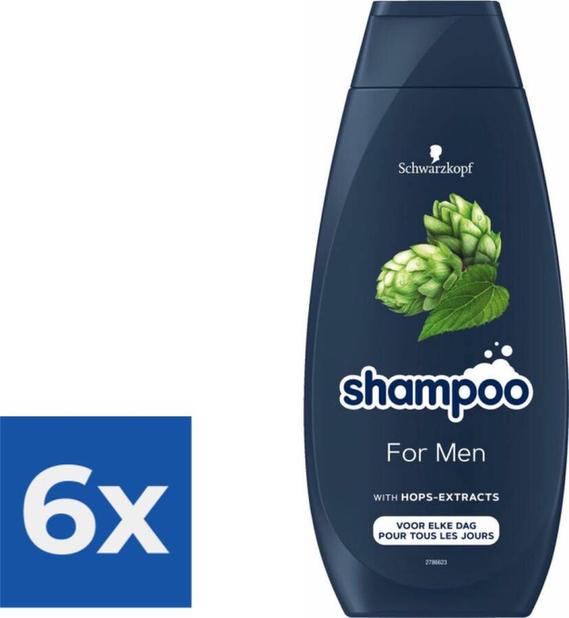 Schwarzkopf For Men Shampoo 400 ml Voordeelverpakking 6 stuks